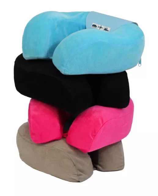 Memory Foam Travel Flight Pillow Extra Soft Removable Washable Neck Support