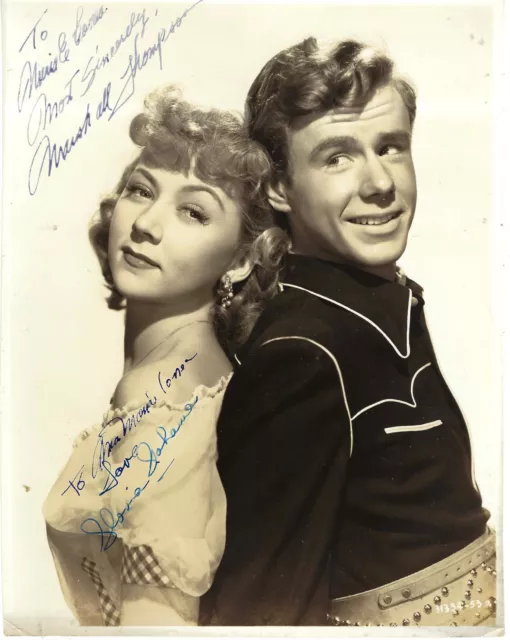 American Actors Gloria Grahame & Marshal Thompson, Autographed Vintage Photo