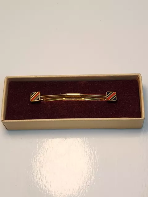 NOS Swank Collar Bar Vintage Mid Century Collar Clip Gold Black Red Art Deco