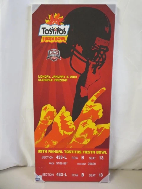 Mega Ticket Wall Art Canvas 2020 Tostitos Fiesta Bowl 39th Glendale Arizona