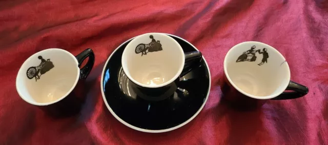 C&O Chesapeake & Ohio Rwy Silhouette Demitasse Set By Syracuse (Flawed)