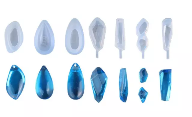 7 Silikonformen für Harz Schmuck, Silikon Form Set UV Resin, Epoxidharz, Diamant