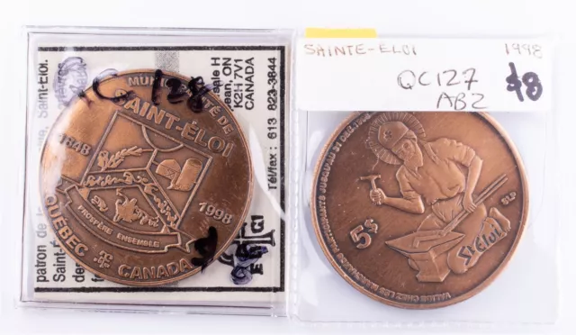 $5 1998 Sainte-Eloi Quebec QC127 & A - ABZ Canadian Municipal Tokens