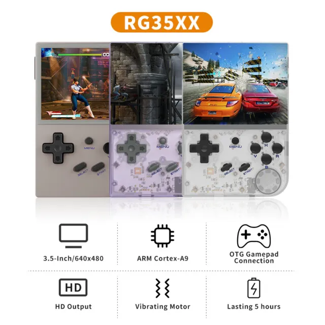 ANBERNIC RG35XX Handheld Game Console 3.5 Inch IPS Linux 64G TF Card 5000+ Games