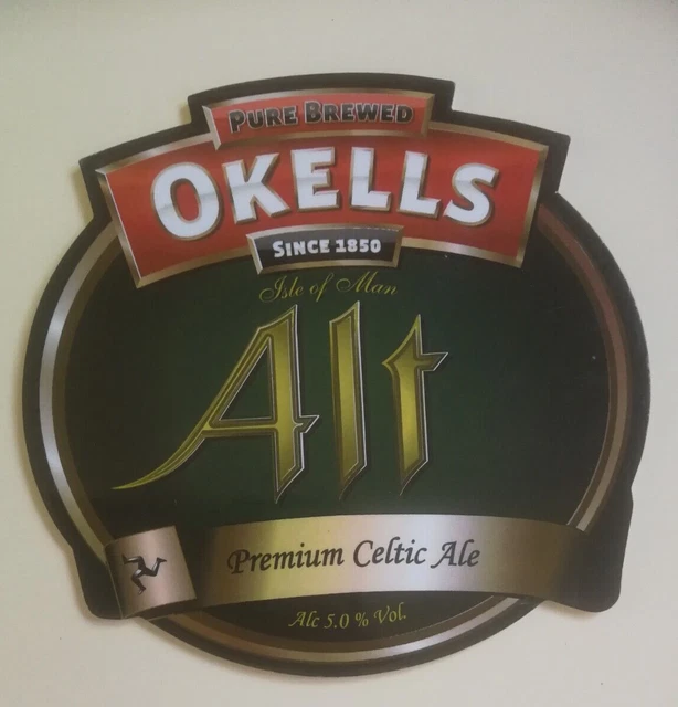 OKELL'S Brauerei ALT Echt Ale Bierpumpe Clip Abzeichen vorne Isle Of Manx