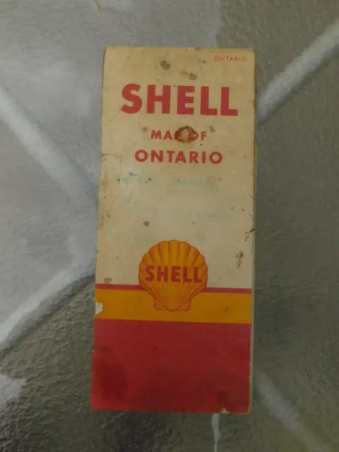 Map Of Ontario Shell Gas Oil Service Station Advertising Vintage