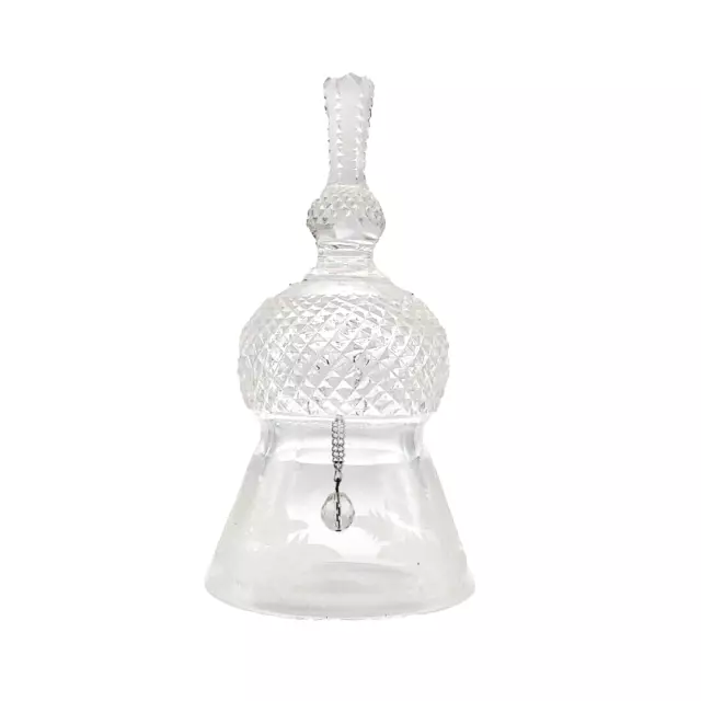 RARE Beautiful Edinburgh Crystal Thistle Cut Bell Scottish Etched Old Fashioned