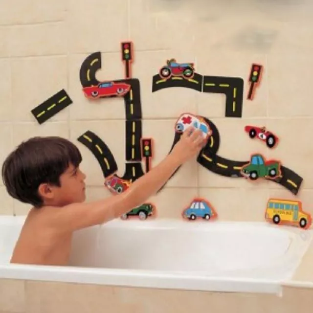 Traffic Vehicle Shower Toys Urban Transportation Puzzle Baby Bathtub Water Toy