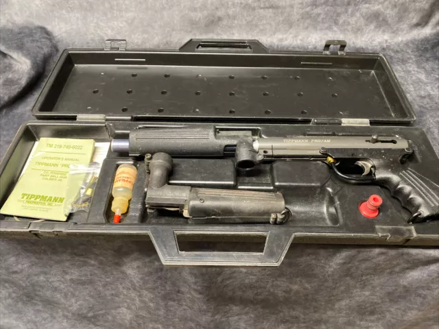 tippmann pro am paintball gun W/Original Case, New Parts Kit And Pro Lite Grip