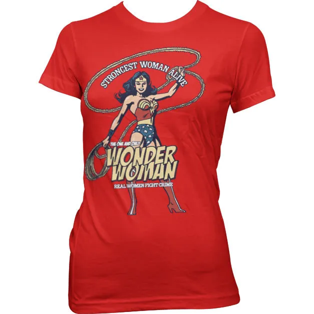 Officially Licensed Wonder Woman Strongest Woman Alive Women T-Shirt S-XXL Sizes