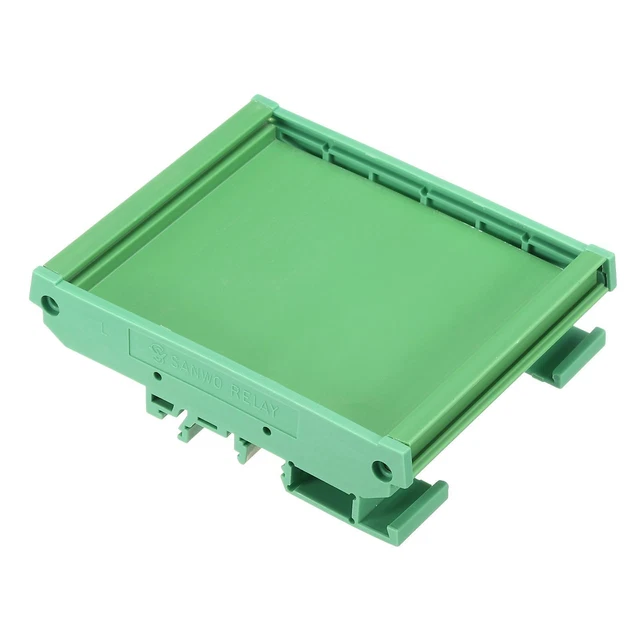 PCB DIN RAIL Mount Carrier, Circuit Board Mounting Holder 90x80mm Green