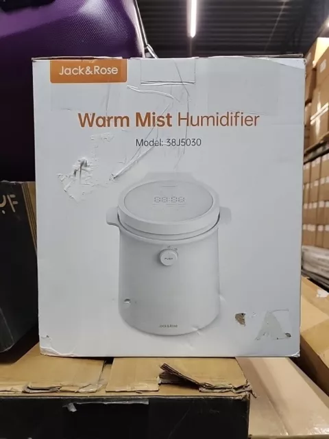 Jack & Rose Warm Mist Humidifiers for Bedroom, 3L/100oz Stainless Steel- New