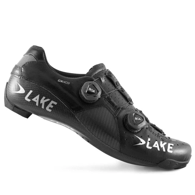 Herren SPD Straßenradschuhe Lake CX403 CFC Carbon schwarz/silber EU 45,5