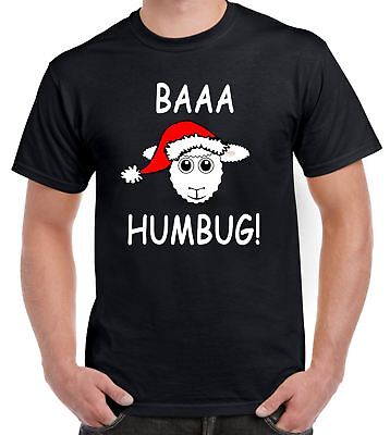 Baaa Truffatore Pecora con Babbo Natale Cappello Natale Divertente Uomo T-Shirt