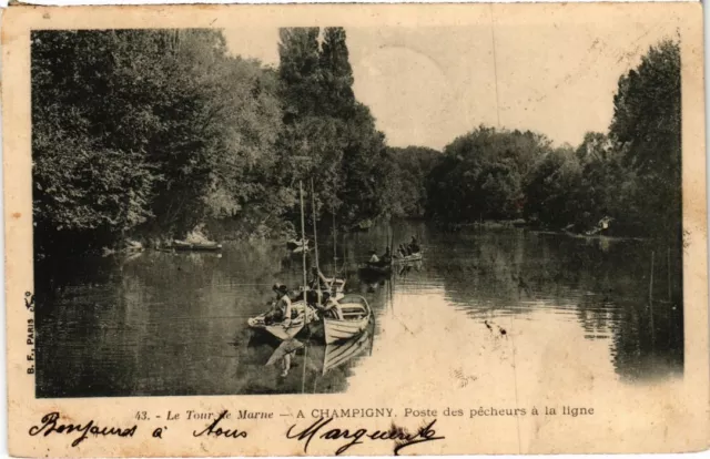 CPA CHAMPIGNY-sur-MARNE Poste des Pecheurs a la Ligne (1352264)
