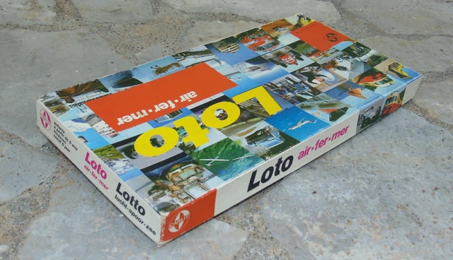 Boîte De Jeu Loto Vintage Des Années 1950 - Ancien En Bois - Manque Quelques Jetons - Occasion