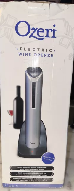 OZERI  Electric Wine Bottle Opener in Seconds  w/Pourer, Stopper, & Foil Cutter