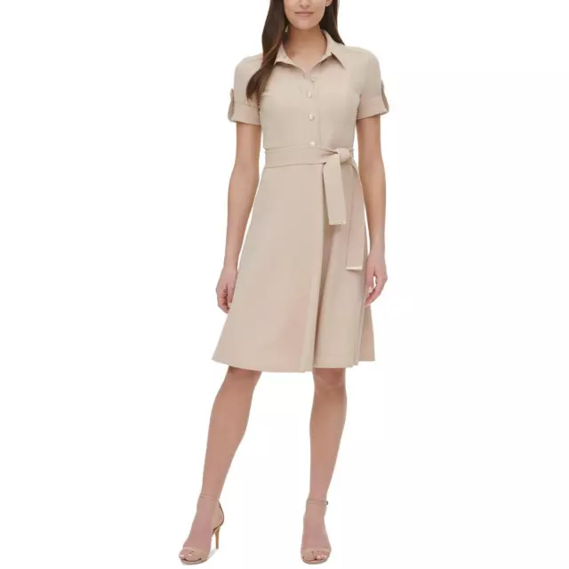 Tommy Hilfiger Womens Belted Collar Half-Button Shirtdress BHFO 4293