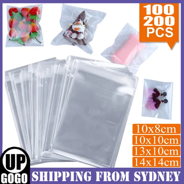 Clear Plastic Candy Packaging Bags Self Adhesive Cookie Biscuit Bags New Gift AU