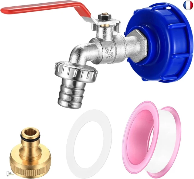 Raccord Cuve 1000 Litres IBC Robinet Cuve 1000l(1Inch-25MM) Robinet De Sortie IBC Adaptateur De Robinet Ibc Col De Cygne