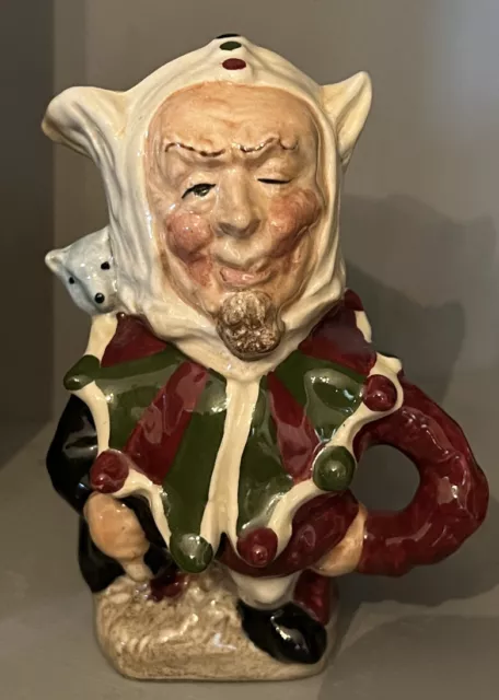 Staffordshire England Fine Ceramics Hand Painted Milk Cream Jester Jug Tree GUC