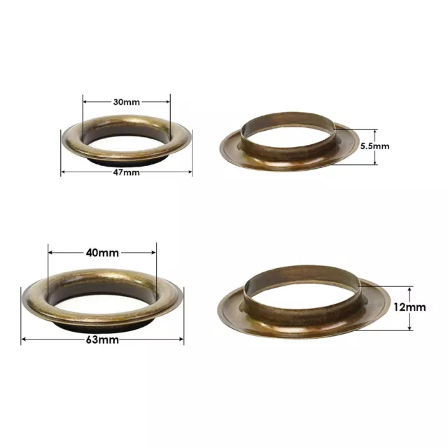 10X Curtain Eyelet Anneau Snap For Blinds Drapery 30/40mm Slide Round Clip