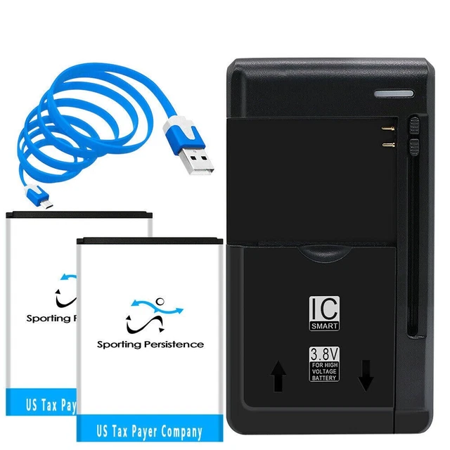 Bundle of 1600mAh Lithium Battery Travel Charger Cable for Doro 7060 DBS-1350A