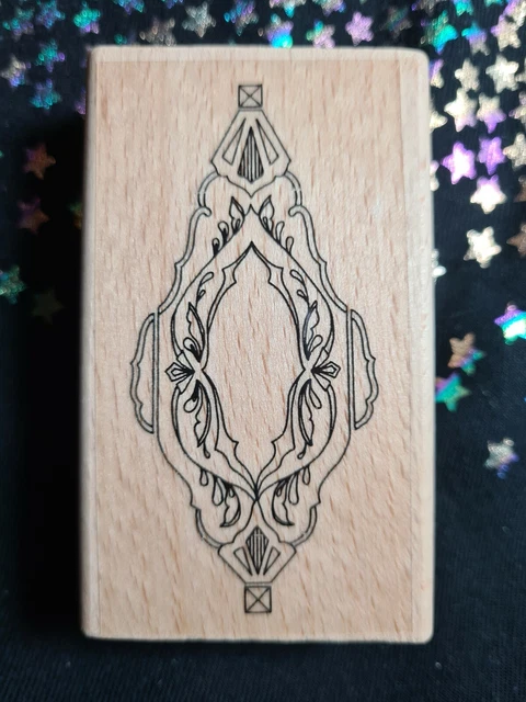 Craft Stamp Block Art Deco Ornate Frame Leaf 5 x 8.3 cm Card Making Scrapbook