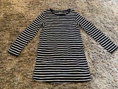 Girls Next Jersey Navy/White Striped Oong Sleeve Dress Age 8 Years