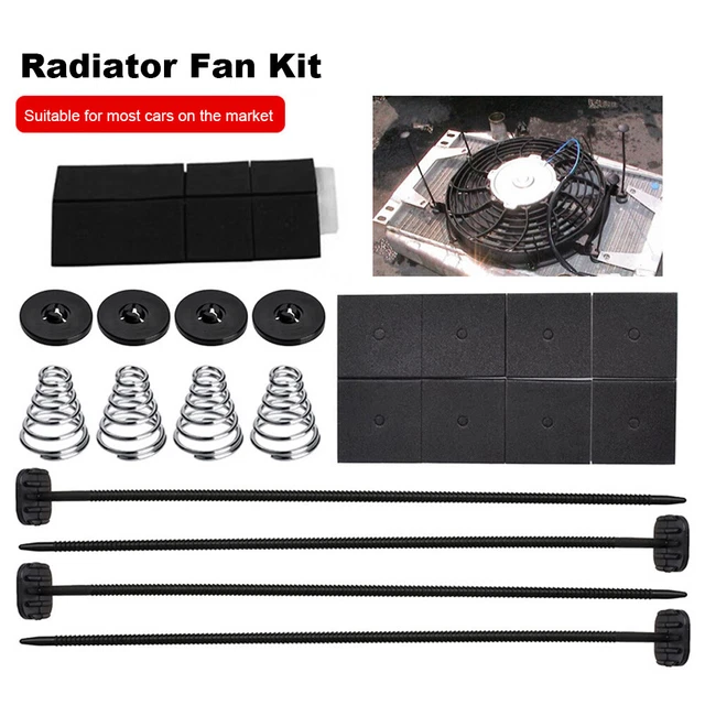 Universal Electric Radiator Cooling Fan Mount Kit Straps Tabs Auto Accessories