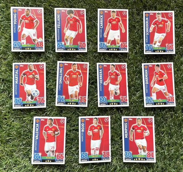 11 Cards MANCHESTER UNITED calcio MATCH ATTAX TOPPS Champions League 2015/16