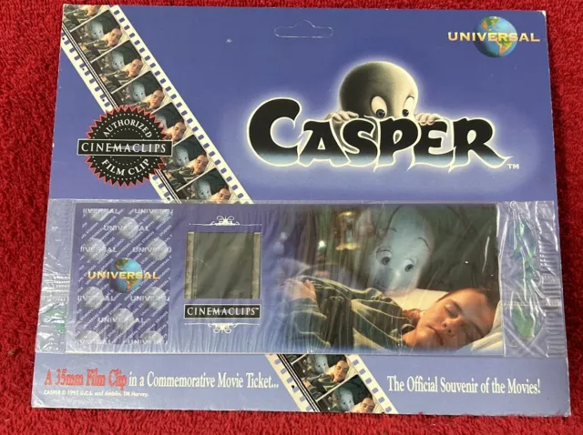 Casper Ghost 1995 Mint On Card  Cinema Clips 35mm Film Clip In A  Movie Ticket