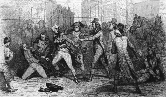 RÉVOLUTION FRANÇAISE - ARRESTATION de HENRIOT - Gravure du 19e siècle