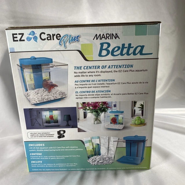 Marina Betta Tank Kit 1.35 Gal Aquarium Kit EZ Care Plus Self-Cleaning System 3
