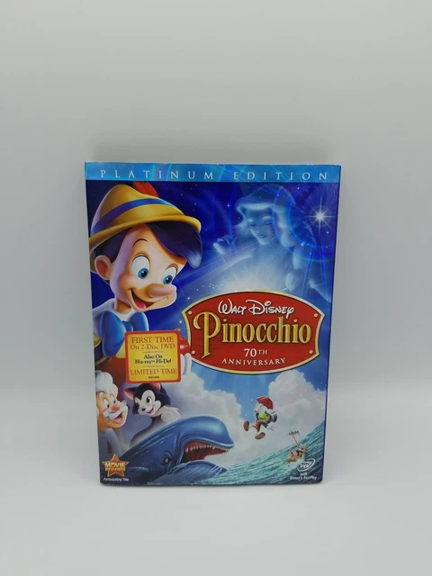 Walt Disney's PINOCCHIO (2Disc Platinum Edition) DVD 70th Anniversary Edition A+