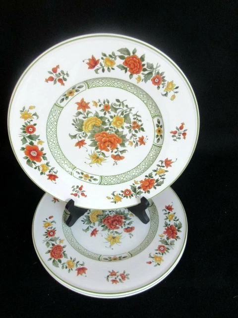 Villeroy & Boch Mettlach Summerday Set of 3 Dinner Plates Orange Yellow Floral