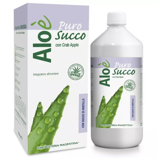 ERBORISTERIA MAGENTINA ALOÈ - PURO SUCCO ALOE BIO CON SUCCO DI MIRTILLO 1000ml