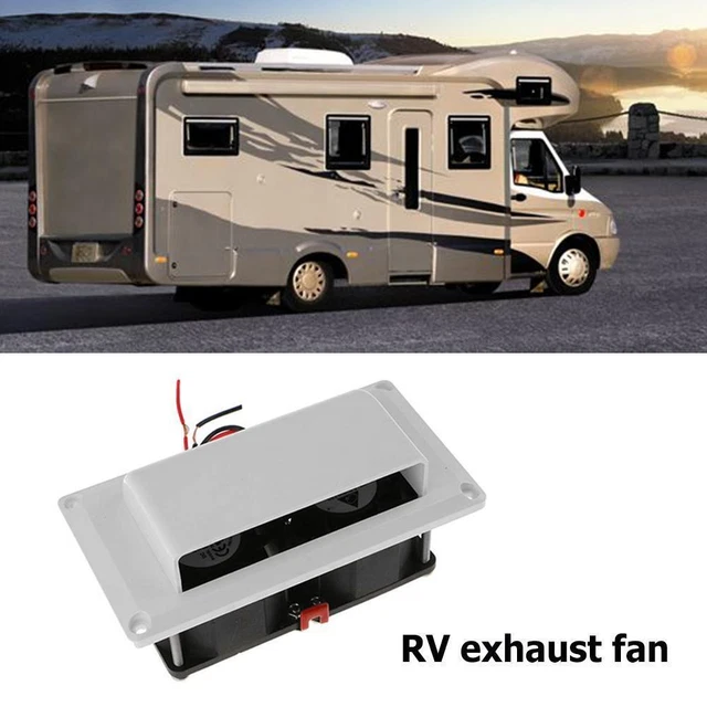 Ventilatore Di Sfiato 12V Per Auto E Camper – Bianco, Dimensioni 205x185x70 Mm, Portata 3,3 M³/min, Antipolvere