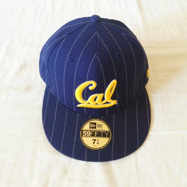 New Era 59Fifty Golden Bears UC Berkeley Cal Fitted Hat 7 1/4 Cap NCAA Pinstripe