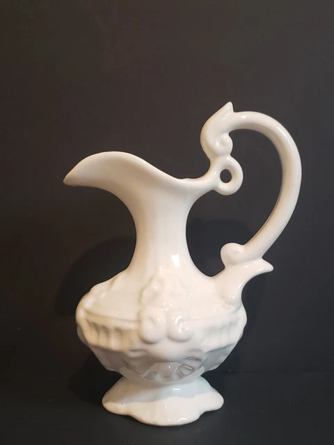 vintage * Portugal ribbon flower vase Portuguese blue and white