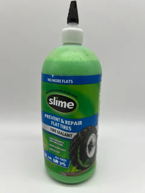 Slime Tire Sealant 32 oz Prevents & Repairs Flat Tires Seals Instantly 10009