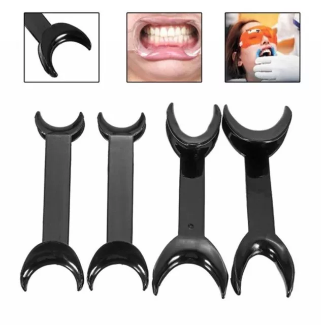 4Pcs Black Cheek Lip Retractor Dentistry Materials Double Head Mouth Opener