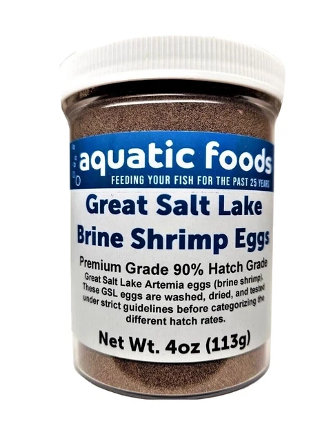 4 ounce (113grams) Brine Shrimp Artemia  GSL Eggs,  FREE Fry/Baby Food Included