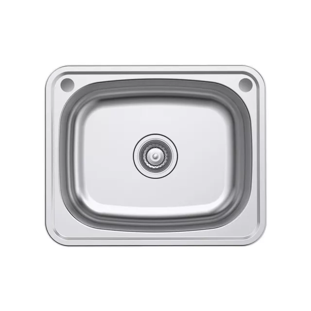 Fienza Tiva Single Bowl Laundry Sink 35 Litre Stainless Steel Topmount 68201