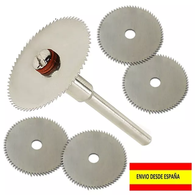 Set De 5 Discos De Corte Y V�Stago De Fijacion Para Dremel Manualidades Maquetas