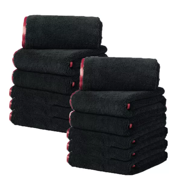 12 Pcs Premium Plush Microfiber Towel Pro car Wash Drying Cleaning 16"x16"