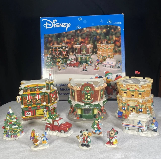 DISNEY MAIN STREET Christmas Village, Disney Lighted Village, Disney