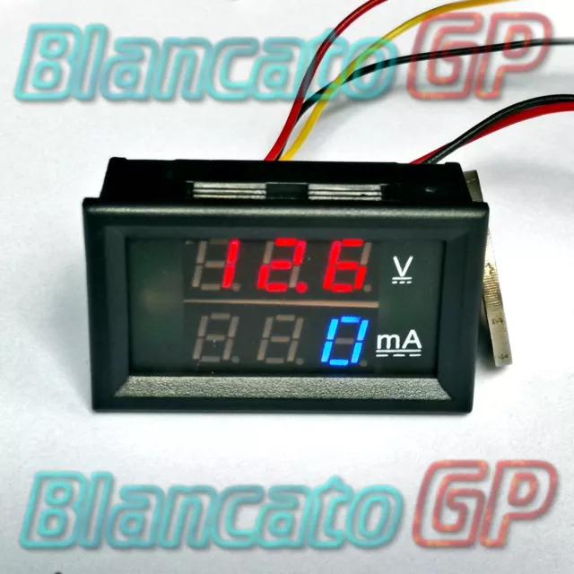 2in1 VOLTMETRO 0-100V e AMPEROMETRO 0-999mA laboratorio alimentatore display 1A