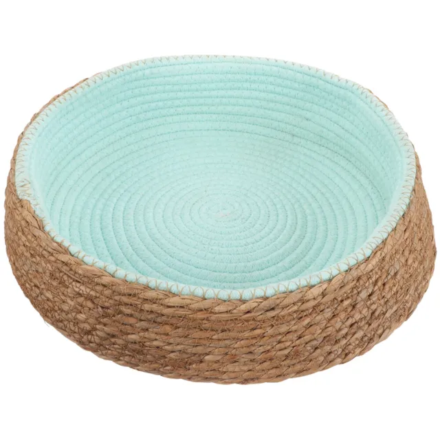 Natural  Woven Wicker Cat Bed Cat Basket Bed Modern Cat Bed Wicker Dog Bed