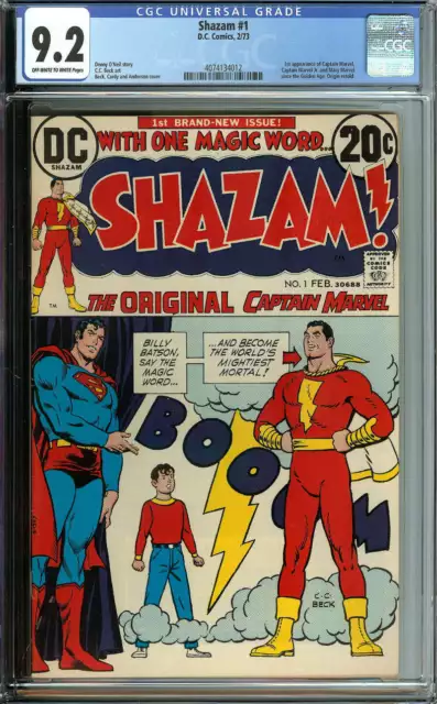 Shazam #1 Cgc 9.2 Ow/Wh Pages // 1St App Of Captain Marvel Since Ga 1973
